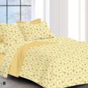 Mories cotton yellow printed bedsheet