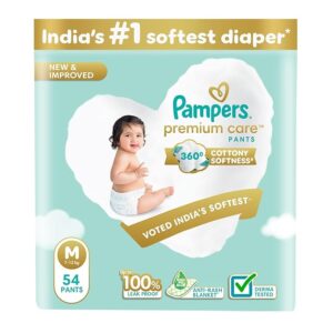 Pampers Premium Care Diaper (Pants, M, 7-12 kg) 1 pack (54 pieces)